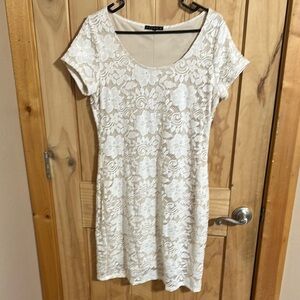 Tiana B. Elegant White Lace Dress